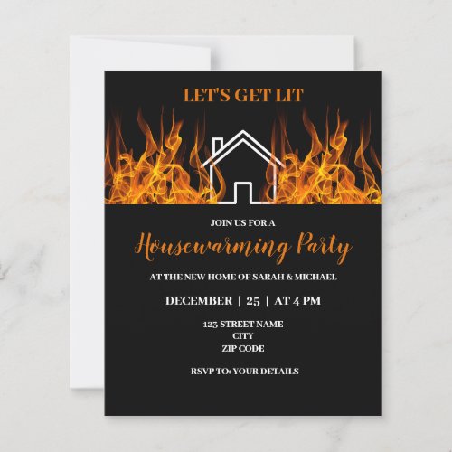 Funny Fire Themed Housewarming Party Invitation