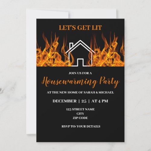 Funny Fire Themed Housewarming Party Invitation