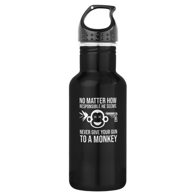 Funny Firearm Slogan Design for Gun Collectors Stainless Steel Water Bottle (Front)