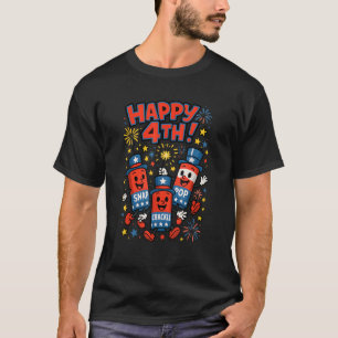 Funny Firecracker USA Happy 4th of July Snap Pop C T-Shirt