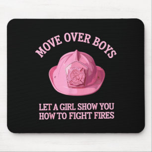Funny Firefighter Art For Women Girls Fire Fighter Mouse Pad