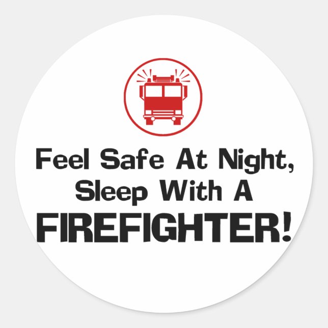 Funny Firefighter Classic Round Sticker (Front)