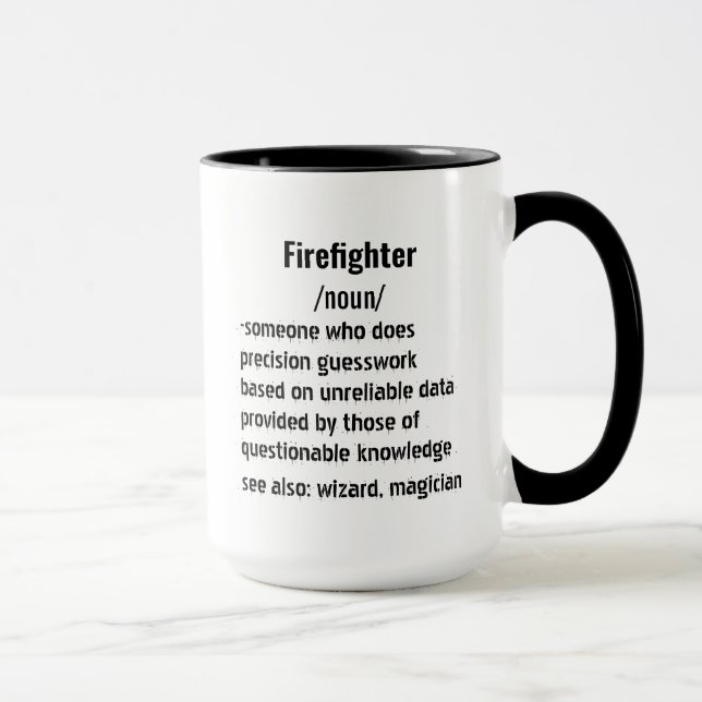 funny  Firefighter Definition gifts for men women Mug (Right)