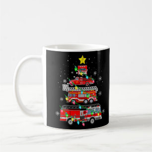 Funny Firefighter Fire Truck Christmas Tree Xmas T Coffee Mug