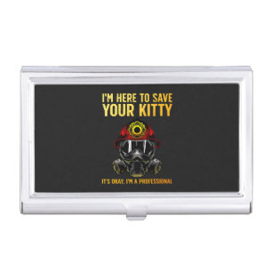 Funny Firefighter For Fireman Business Card Case