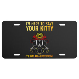 Funny Firefighter For Fireman License Plate
