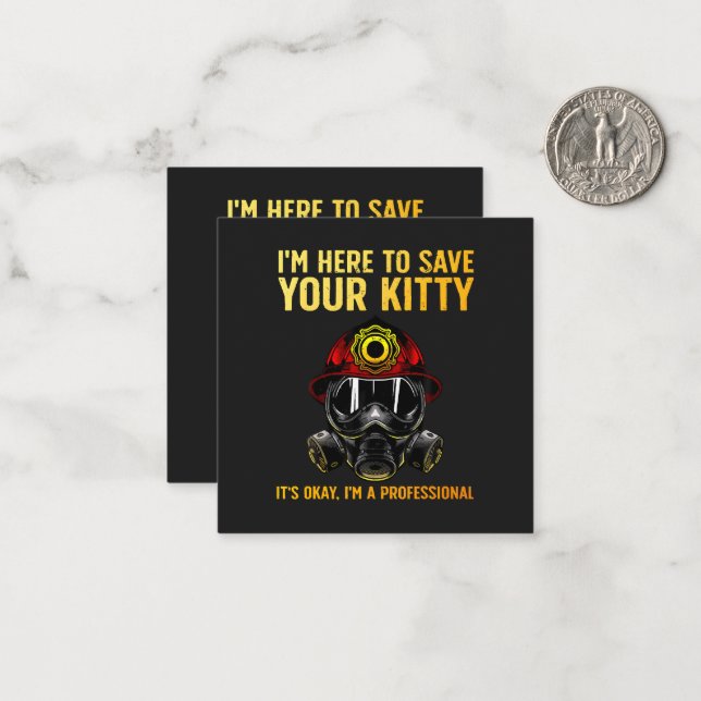 Funny Firefighter For Fireman Note Card (Front/Back In Situ)