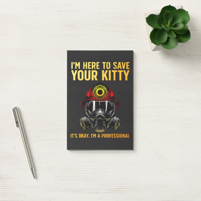 Funny Firefighter For Fireman Post-it Notes (Office)