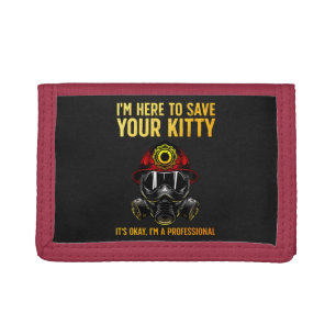 Funny Firefighter For Fireman Tri-fold Wallet