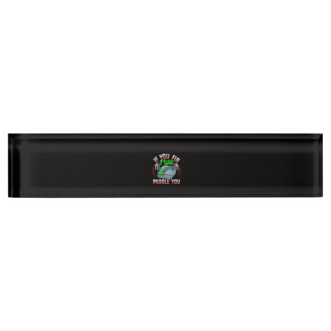 Funny FireFighter Police Office Defibrillator Desk Name Plate (Front)