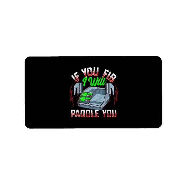 Funny FireFighter Police Office Defibrillator Label (Front)