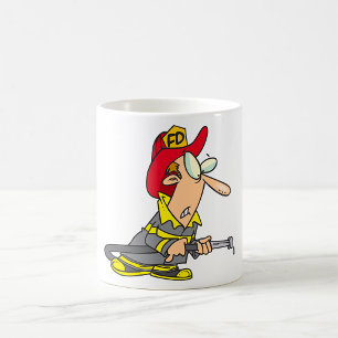 Funny Firefighter with Hose Emergency Responder Coffee Mug
