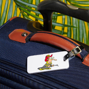 Funny Firefighter with Hose Emergency Responder Luggage Tag
