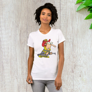 Funny Firefighter with Hose Emergency Responder T-Shirt