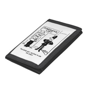Funny Fireman Firefighter and Policeman Cartoon Trifold Wallet
