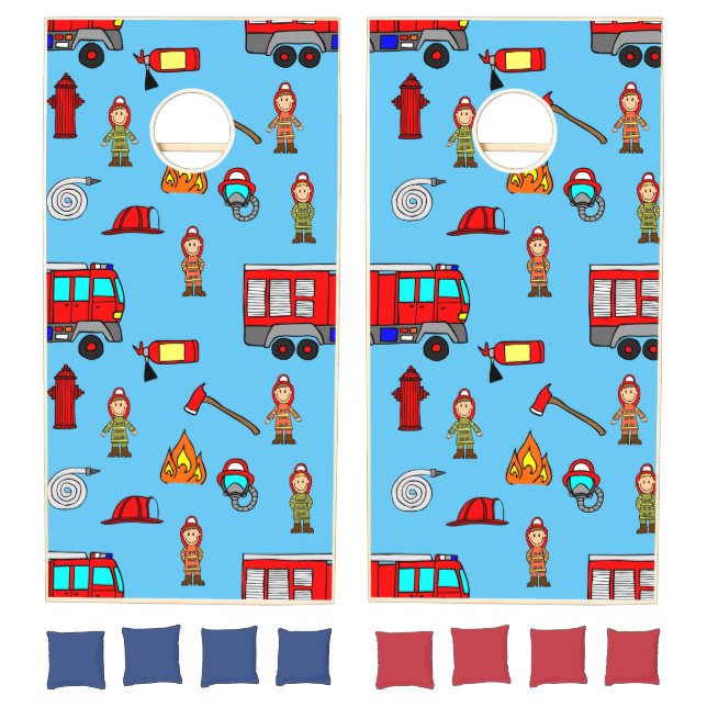 Funny Firemen And Equipment Cornhole Set (Set)