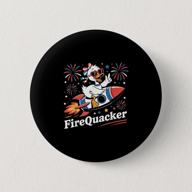 Funny Firequacker Goose 4th Of July Shirt Independ Button (Front)