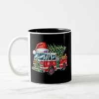 Funny Firetruck Santa Hat Christmas Tree Lights