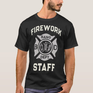 Funny Firework Staff 4th Of July Team Safety Direc T-Shirt