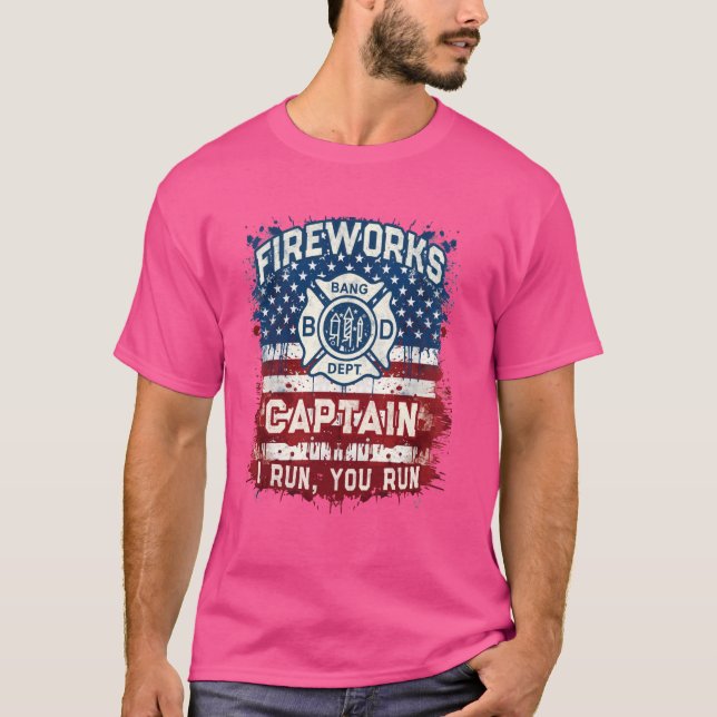 Funny FIREWORKS CAPTAIN Safety Director Pyro Offic T-Shirt (Front)