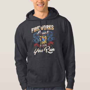 Funny Fireworks Expert Run If I Run Holiday Party Hoodie