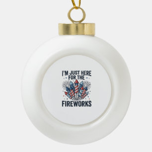 Funny Fireworks Lover Vintage Patriotic Shirt_1 Ceramic Ball Christmas Ornament