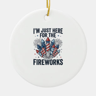 Funny Fireworks Lover Vintage Patriotic Shirt_1 Ceramic Ornament