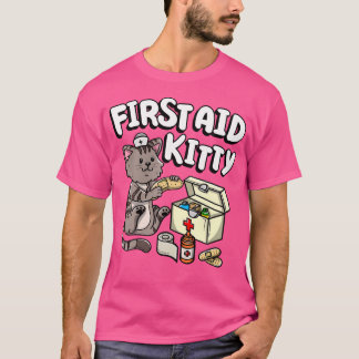 Funny First Aid Kitty Cat Medical Doctor Nurse T-Shirt