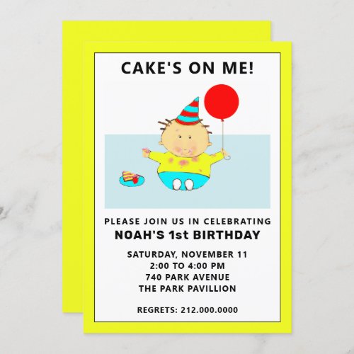 funny first birthday party invitation