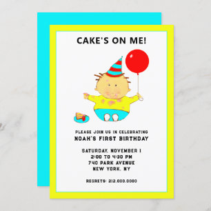 funny first birthday party invitation