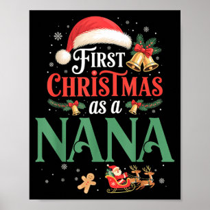 Funny First Christmas As A Nana Matching Family Xm Poster
