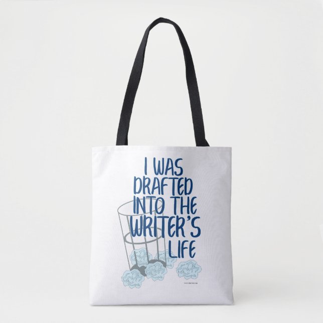 Funny First Draft Author Book Slogan Design Tote Bag (Front)