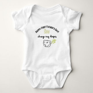 Funny First Father’s Day Baby Bodysuit