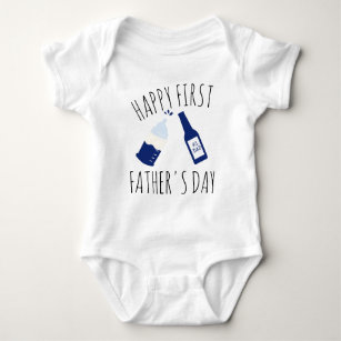 Funny First Father's Day  Wishes #1 DAD  Baby Body Baby Bodysuit