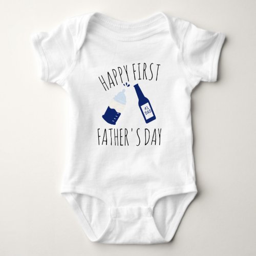 Funny First Fathers Day  Wishes 1 DAD  Baby Body Baby Bodysuit