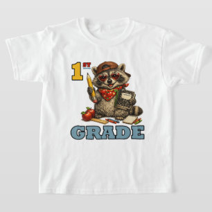 Funny First Grade Feral Raccoon Back-to-school T-Shirt