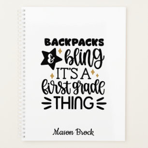 Funny First grade personalized gift Planner