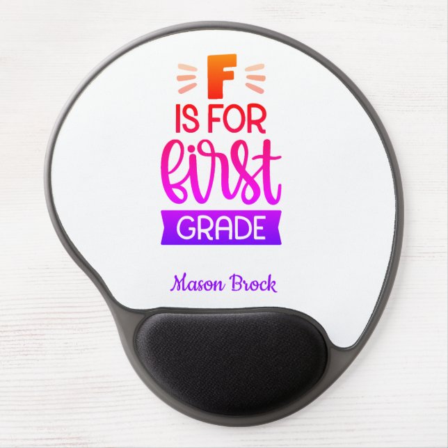 Funny First grade student school personalized gift Gel Mouse Pad (Front)