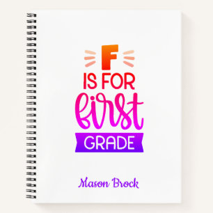 Funny First grade student school personalized gift Notebook