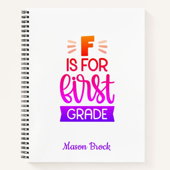 Funny First grade student school personalized gift Notebook (Front)