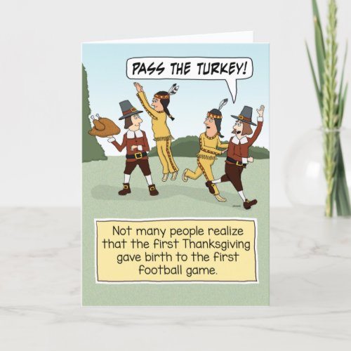 Funny First Thanksgiving Football Game Holiday Card