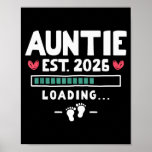 Funny First Time Aunt Baby Announcement - Auntie E Poster