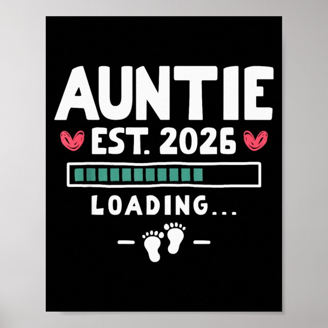 Funny First Time Aunt Baby Announcement - Auntie E Poster (Front)