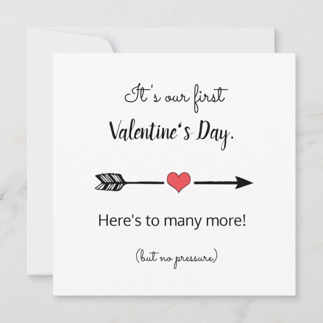 funny First Valentine's Day as couple Holiday Card (Front)