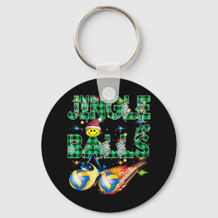 Funny First Xmas As A Dad Jingle Volleyball Papa U Keychain