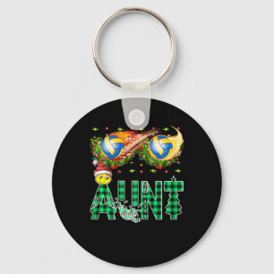 Funny First Xmas As An Aunt Cool Tinsel Volleyball Keychain