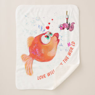 Funny Fish and Worm Baby Blankets