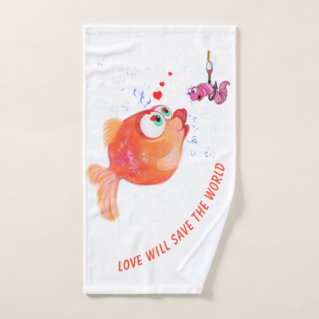 Funny Fish and Worm Bath Towel Set (Hand Towel)