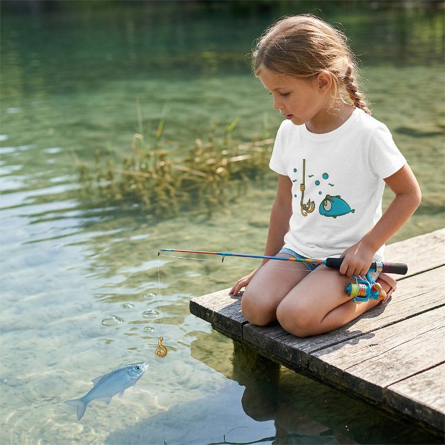 Funny Fish and Worm on Hook Fishing Humor T-Shirt (Creator Uploaded)