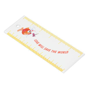 Funny Fish and Worm Ruler - Custom Text